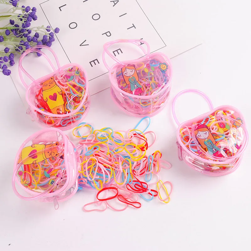 BalleenShiny 200PCS Elastic Hair Bands Baby Infant Girls Colorful High Quality Princess Hair Ring Children Hair Rope Decoration