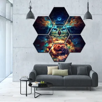 

Modular Picture One Set 7 Pieces Eagle Animal Poster Wall Art Home Decorative Canvas Print Psychadelic Starry Sky Cloud Painting