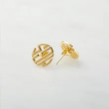 Пользовательские круглые монограмма, инициалы серьги-гвоздики золотые серьги-гвоздики персонализированные круглые буквы модные ювелирные изделия из нержавеющей стали BFF