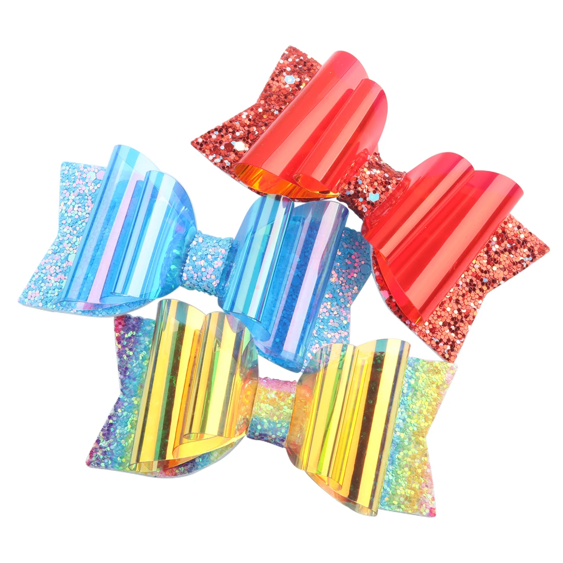 

8pcs/lot Girls Hairgrips Barrettes Hairbow Hairpins Big Bow WITH/WITHOUT Clips PVC Glitter Shinny Bows Children Hair Accessories