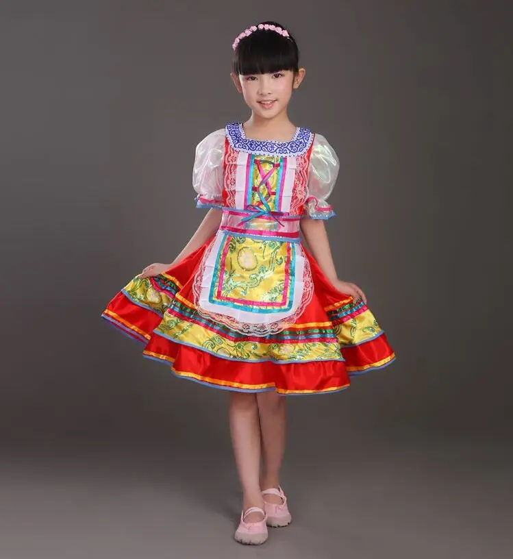Классический традиционный танцевальный костюм для русской девочки, платье, сценическое платье принцессы каваи, сценическая одежда для детей 09
