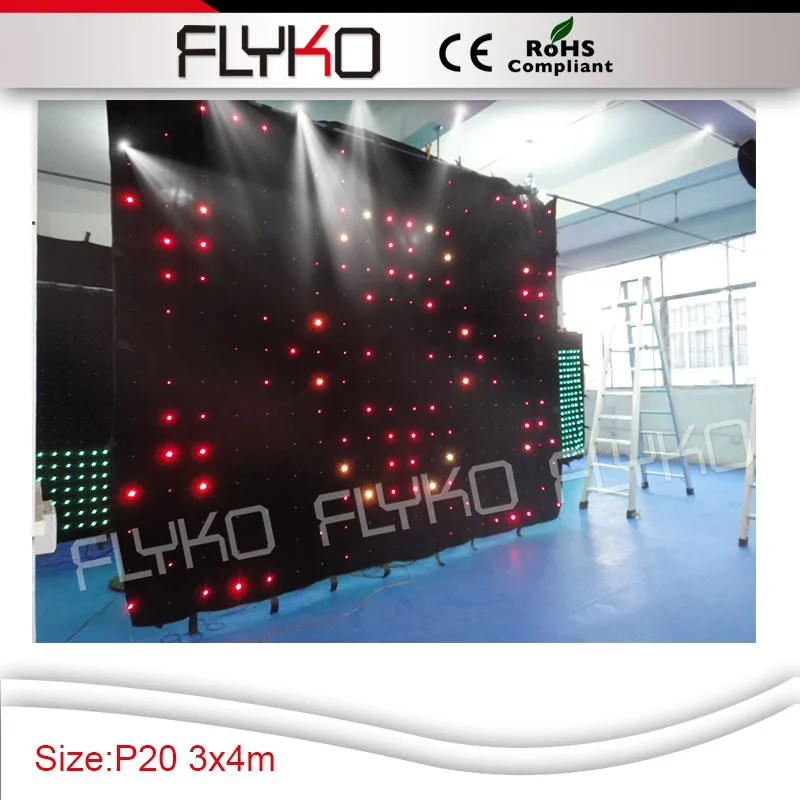 

Halloween full color LED video stage curtain / fireproof