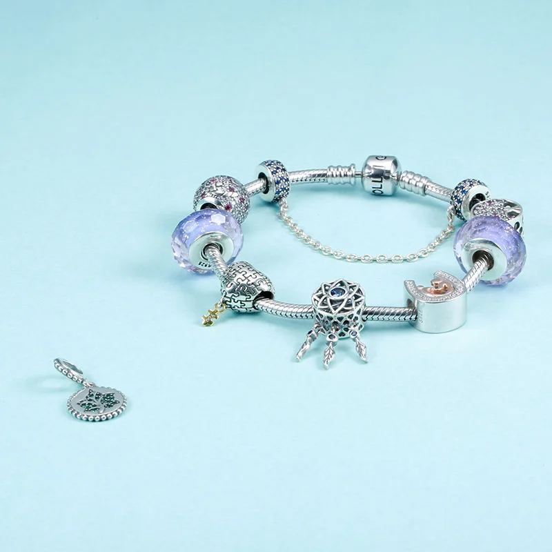 SG стерлингового серебра 925 мечта поддон-держатель и сердце Мода шарм браслеты и браслеты для женщин серебряные ювелирные изделия