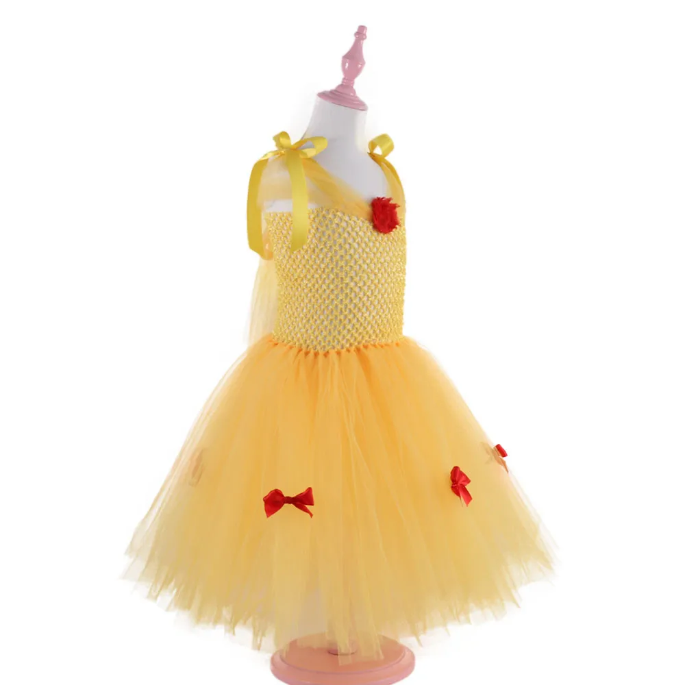 Косплей на Рождество и Хэллоуин костюм для девочек принцесса юбка-пачка красавица зверь Belle фестиваль сцена день рождения нарядное платье