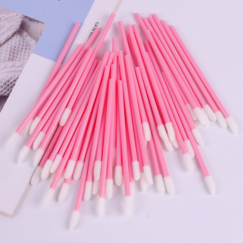 

50PCS Disposable Lip Brush Makeup Brushes Pen Lipstick Gloss Wands Cosmetic Brush Applicators Make Up Tool