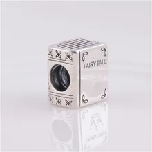 Настоящее серебро 925 пробы книга со сказками Винтаж талисманы бусины Для женщин Браслеты ручная работа ювелирных изделий