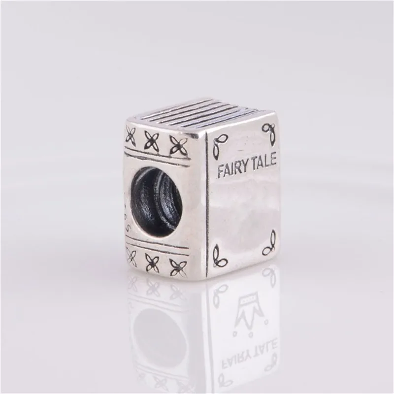 

100% Real 925 Sterling Silver Fairy Tales Book Vintage Charms Beads Fits Women Bracelets DIY Original Jewelry