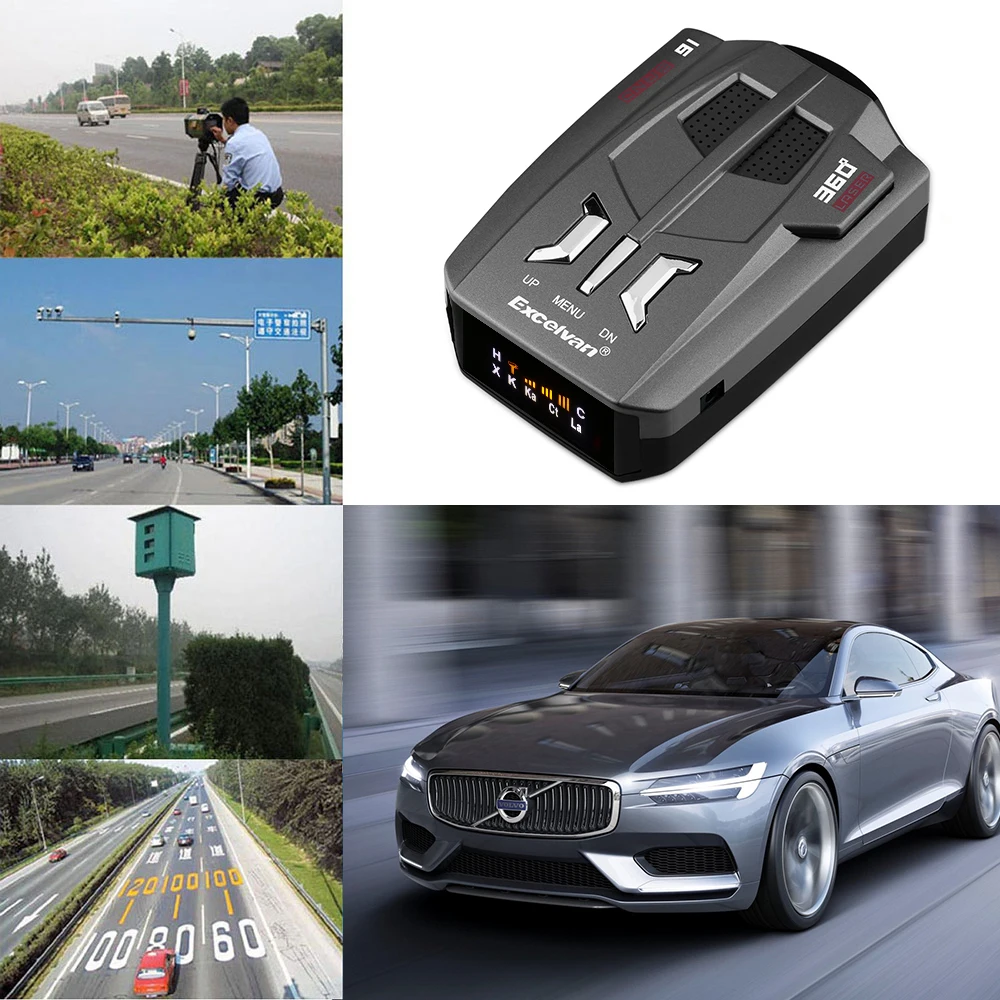 V3/V7/V8/V9/E8 Car Radar Detector 360 Degrees 16 Band LED Display Alert Alarm Warning Anti Detectors Russia/English Voice | Автомобили и