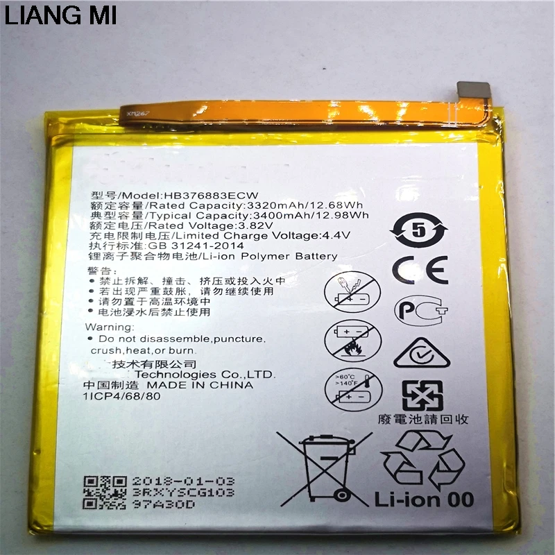 

Original Huawei HB376883ECW Rechargeable Li-ion phone battery For Huawei P9 Plus 3400mAh VIE-AL10 with Repair Tools for gift