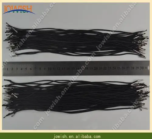 100 шт белый/черный тянущийся шнур эластичный шнур с металлической оплетка на шнурки на ювелирных аксессуарах - Цвет: 30cm black