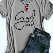 GOD is good, футболка с надписью Christian 90 s, модные топы для девочек и женщин, хлопковые летние футболки grunge tumblr, эстетическая футболка с Иисусом, shirt-J710