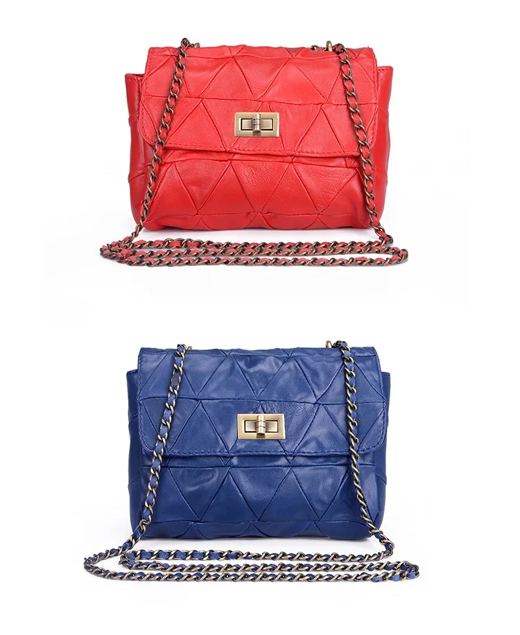 MJ Brand Genuine Leather Women Messenger Bag Patchwork Sheepskin Leather Shoulder Bags Women Crossbody Bag Ladies Chain Handbag (17)