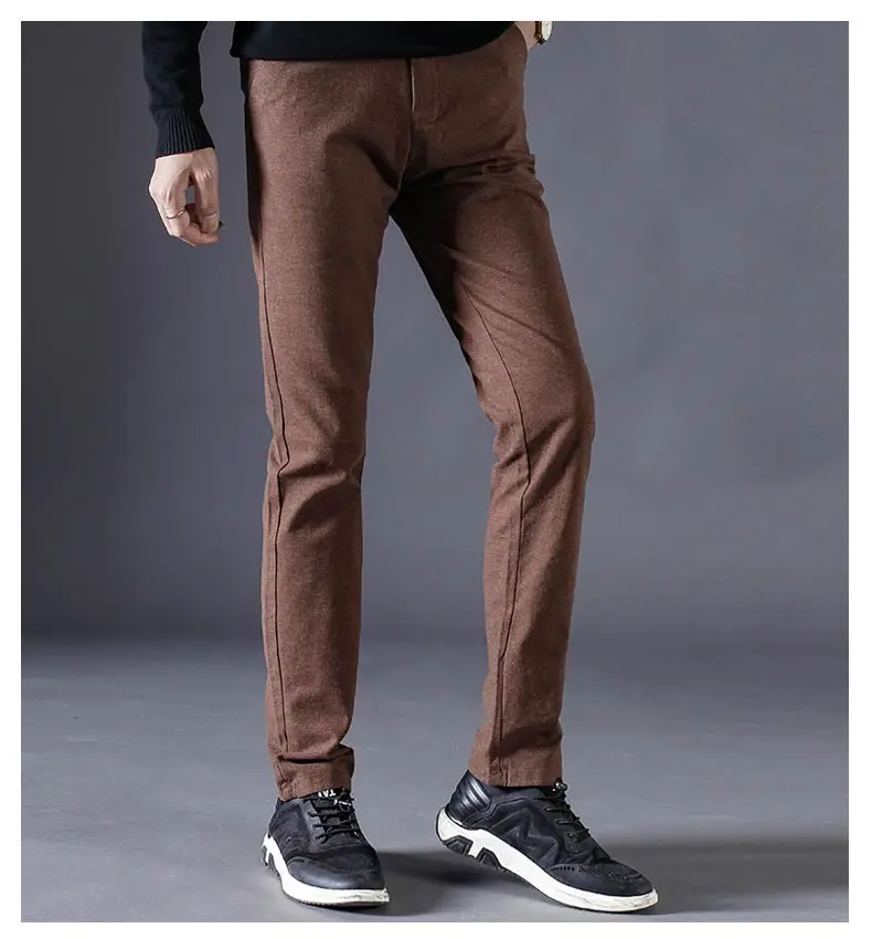Новое поступление зимние теплые корейские брюки мужские толстые плюс бархатные тонкие мужские длинные брюки повседневные Модные брюки