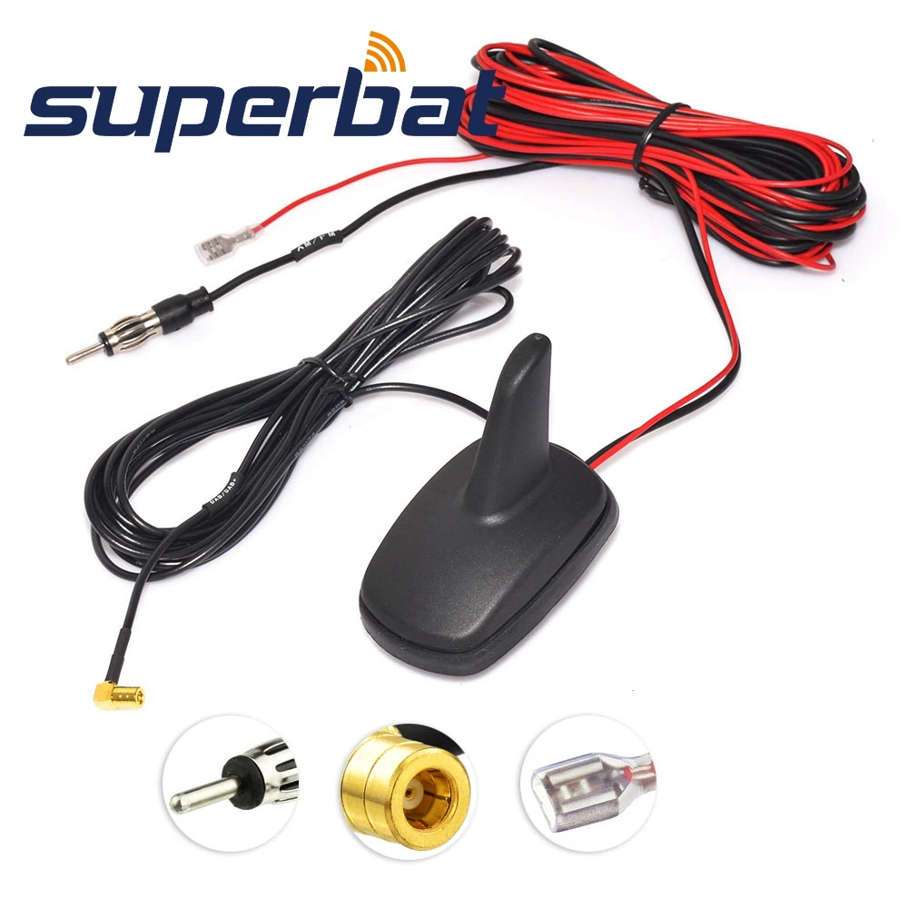 Superbat DAB/DAB+/FM/AM Автомобильная цифровая антенна на крыше с усиленным SMB разъемом