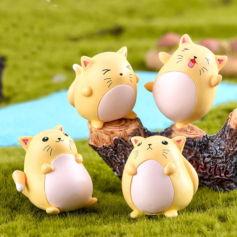 4pcs Micro Landscape Decor Animal Figurines Miniature Craft Fairy Garden Supply