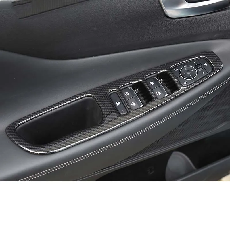 

Lsrtw2017 Carbon Fiber Abs Stainless Steel Car Window Control Panel for Hyundai Sanfa Fe 4th Generation 2019 2020