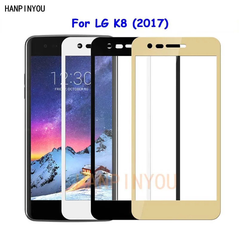 Для LG K8 (2017) M200N X240 US215 5 0 &quotПолное покрытие закаленное стекло Защита экрана