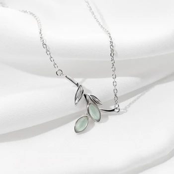 

Original Design Willow Shape Fresh Student 925 Sterling Silver Clavicle Chain Literary Personality Female Necklace SNE343