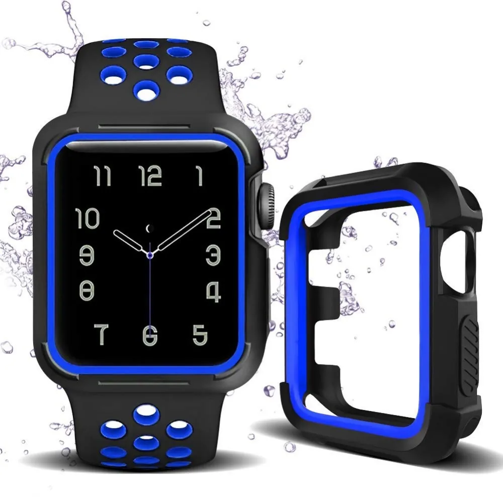 Наручных часов Apple Watch, версии с Чехол 38-42, не замненная Мягкий защитный чехол силиконовый спортивный ремешок для смарт-часов Series4/3/2/1 Nike Sport Edition