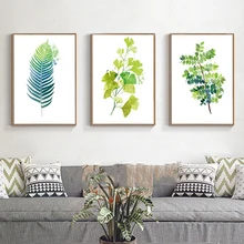 Minimalist Posters Green Botanical Leaves Nordic P