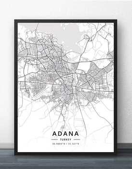 

Adana Ankara Antalya Edirne Istanbul Izmir Mersin Mugla Turkey Map Poster