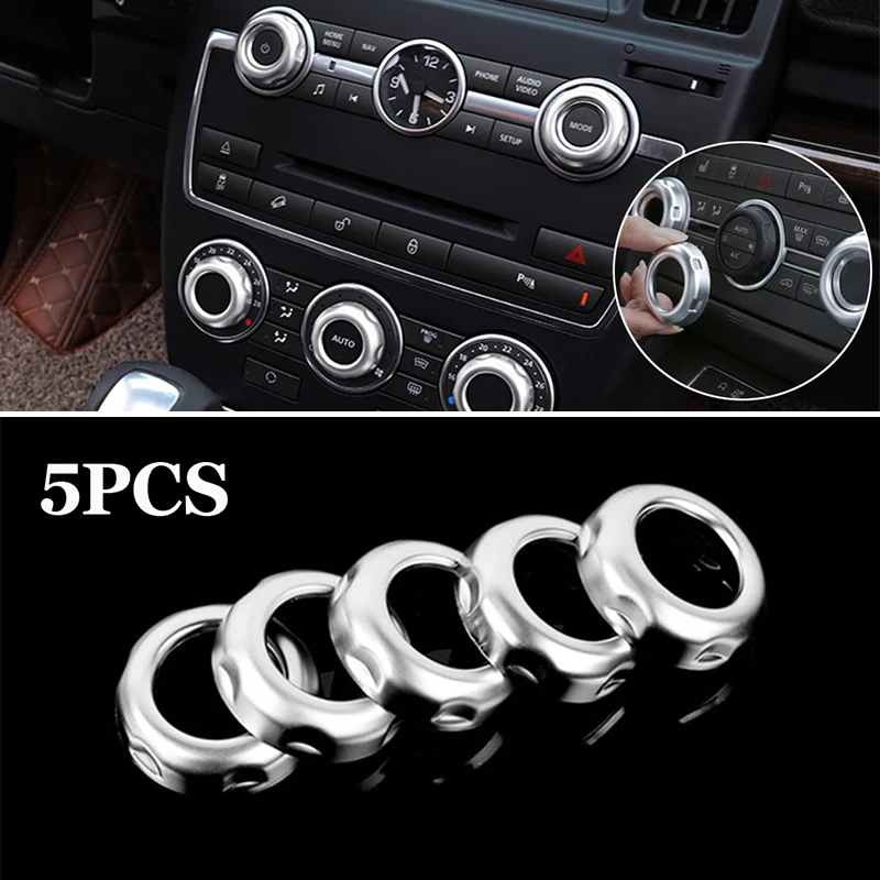 

Cover For Land Rover Discovery 4 Decal Replacement Air Condition button Trim Parts Interior 5Pcs Dashboard Switch Ring
