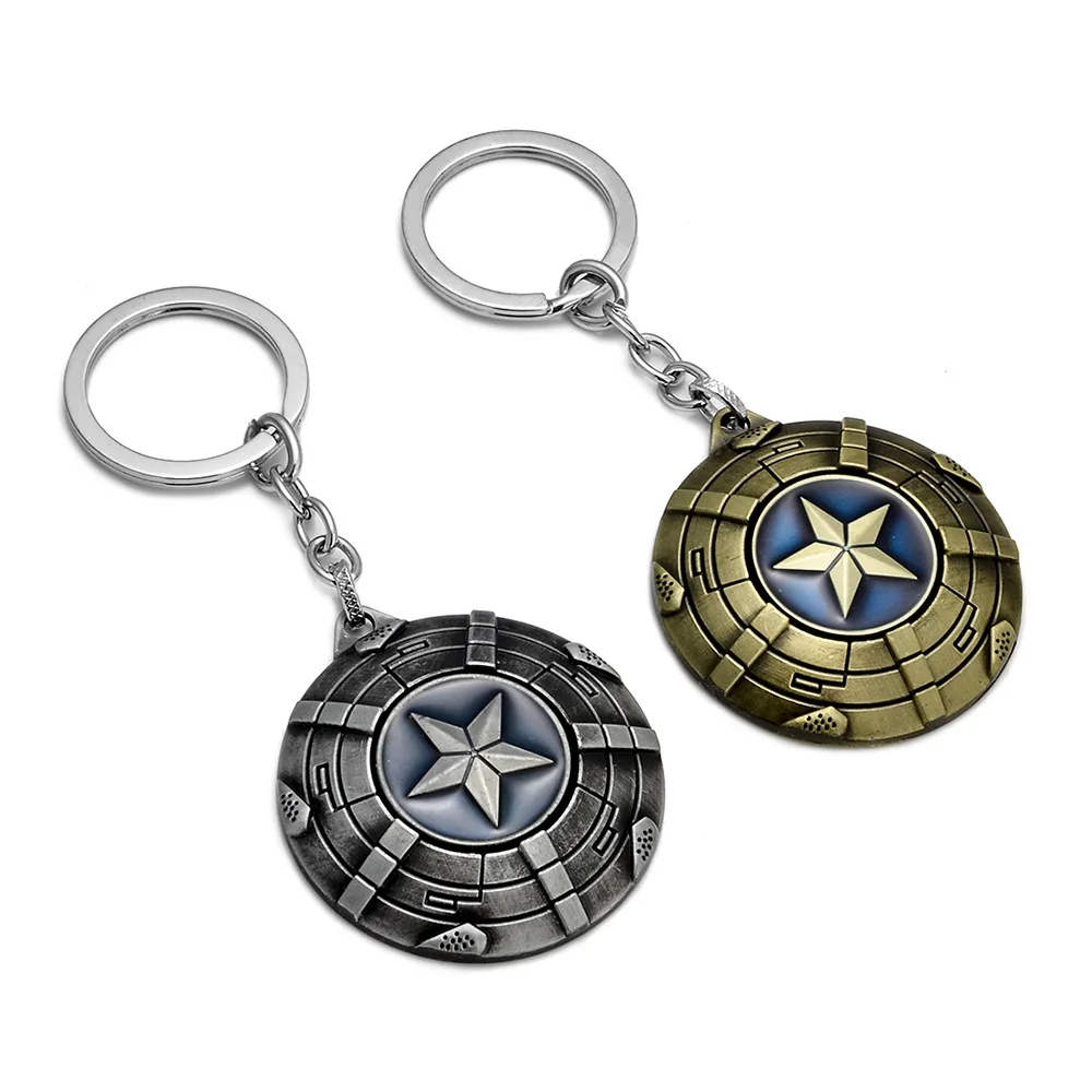 17 типов Marvel Hero Captain America Shield Круглый Вращающийся брелок на ключи с кольцом из