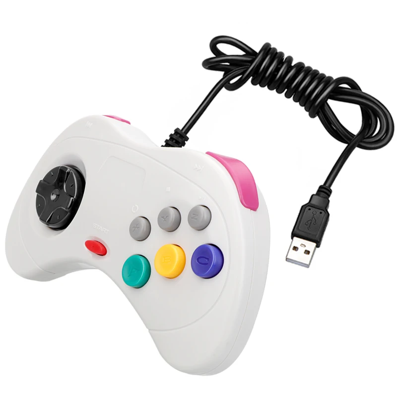USB Classic Game Controller Gamepad Joypad Wired Gamepads  For Sega Saturn System Style for PC 