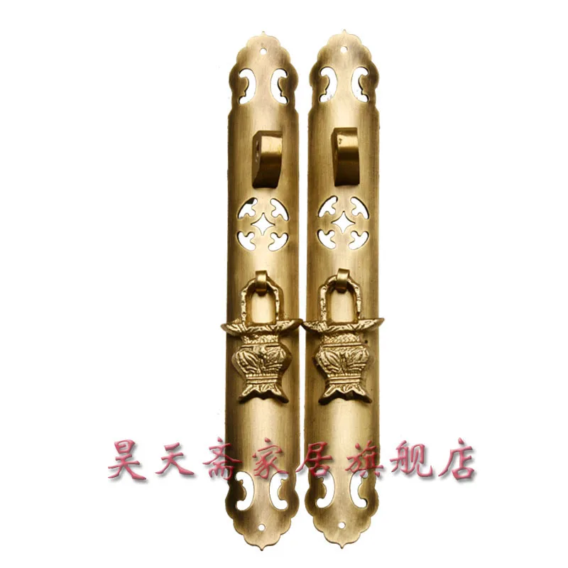 

[Haotian vegetarian] Chinese furniture copper fittings / straight handle / cabinet handle / door handle HTC-034