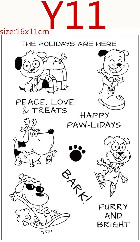 

cartoon dog Transparent Silicone Rubber Stamp and metal die Sheet Cling Scrapbooking DIY Cute Pattern Photo Album Stamp