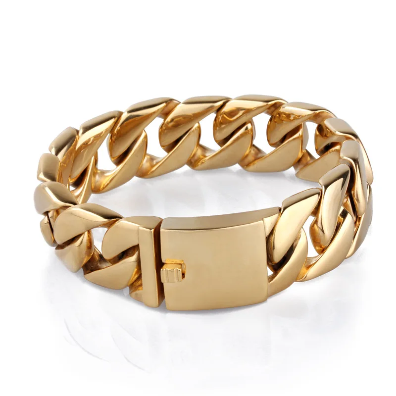 

Gold new anti - radiation stainless steel bracelet men 's jewelry Europe and the United States burst fashion bracelet fashion