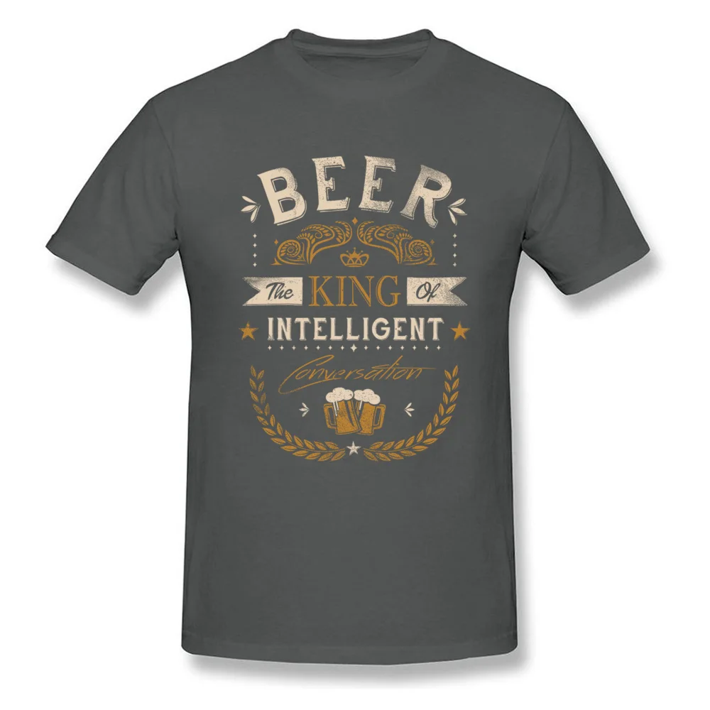 Футболка Oh Beer King Of Intelligent, Мужская одежда, черные топы, винтажные футболки с надписями 80 s, Забавные футболки больших размеров