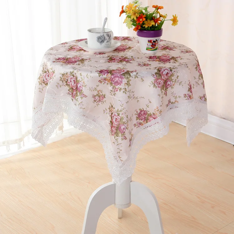 Garden rose tablecloth multi purpose towel, round tablecloth, bedside table cover towel dust