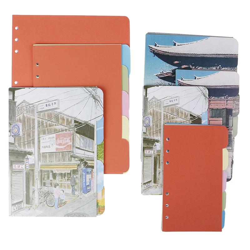 

6 Holes paper Divider Pages A5 A6 B5 Inner Page Organizer Notebook Index Separator