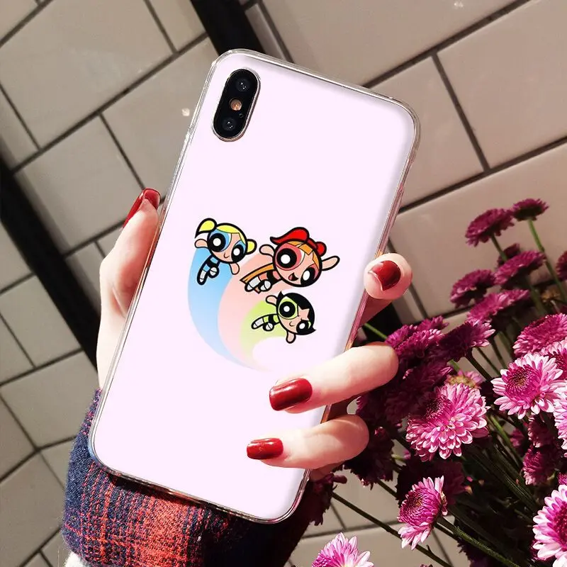 Yinuoda супер милый Powerpuff Girls Мягкий силиконовый чехол для телефона для Apple iPhone 8 7 6 6S Plus X XS MAX 5 5S SE XR мобильных телефонов