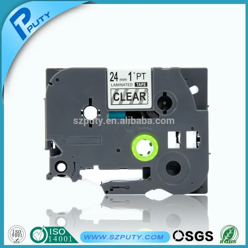 

Hot Sell 5pcs 24mm Black on Clear TZe-151 TZe151 TZe 151 Laminated Compatible P-touch Label Printer Thermal Tape for Label Maker