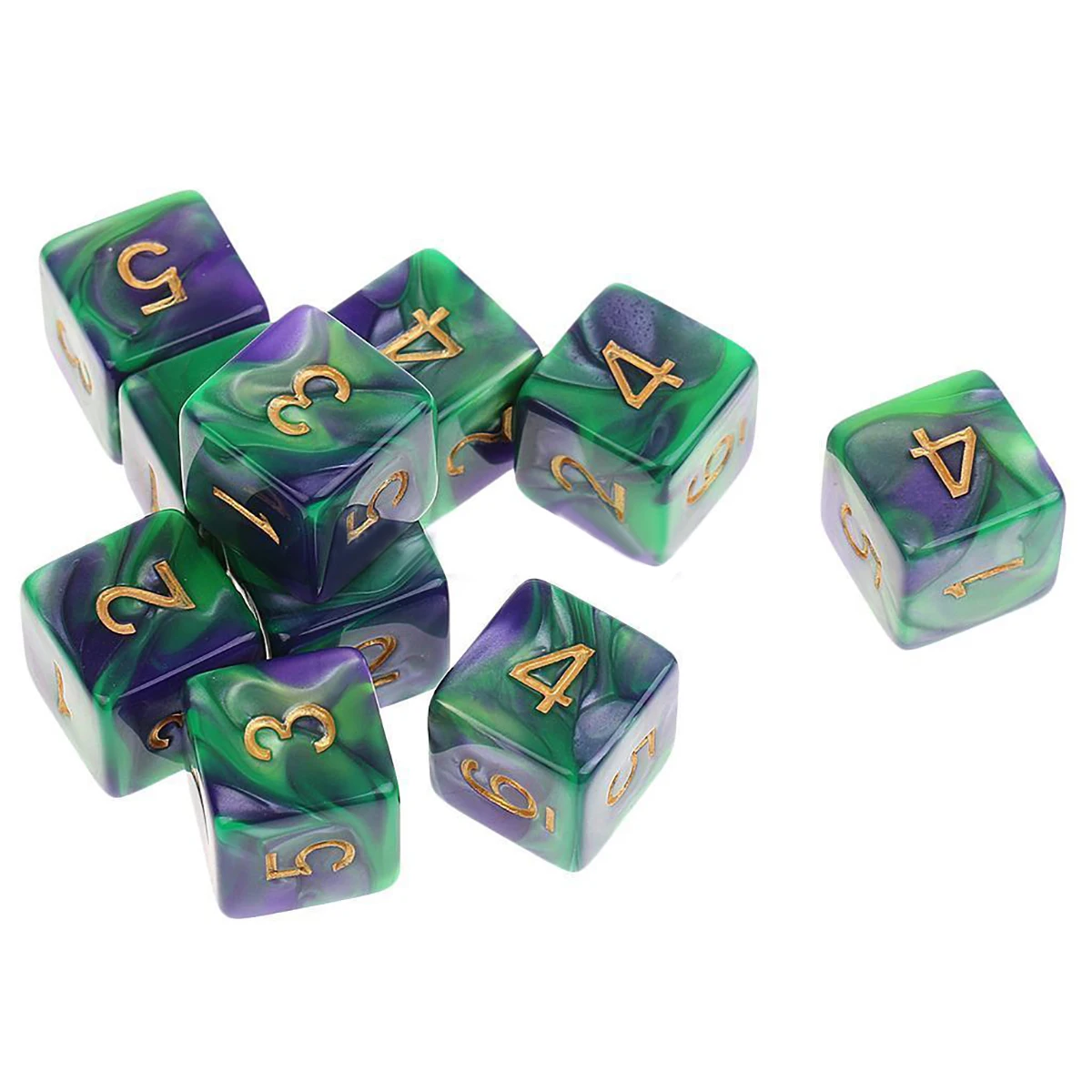 Hot Sale 10pc/Set D6 Sided Acrylic Dice Set Polyhedral Die For Dungeons and Dragons Game Funny Entertainment Table Outdoor Dice
