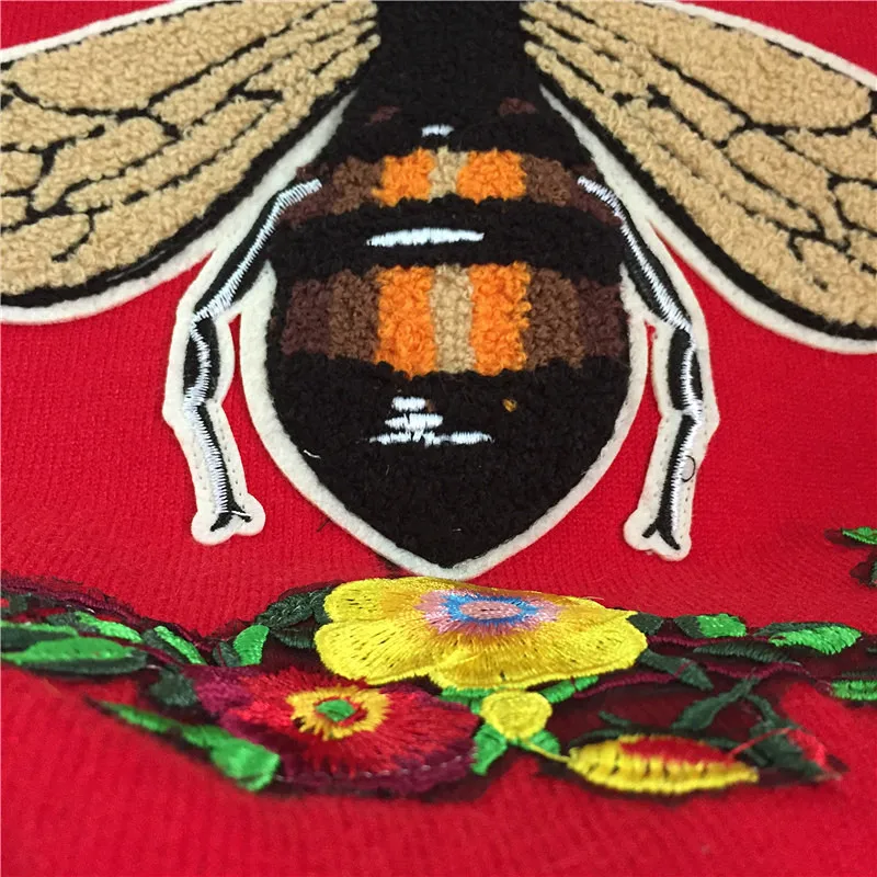 Новинка, женские милые Повседневные свитера с вышивкой пчелы и розой, пуловер высокого качества# F1