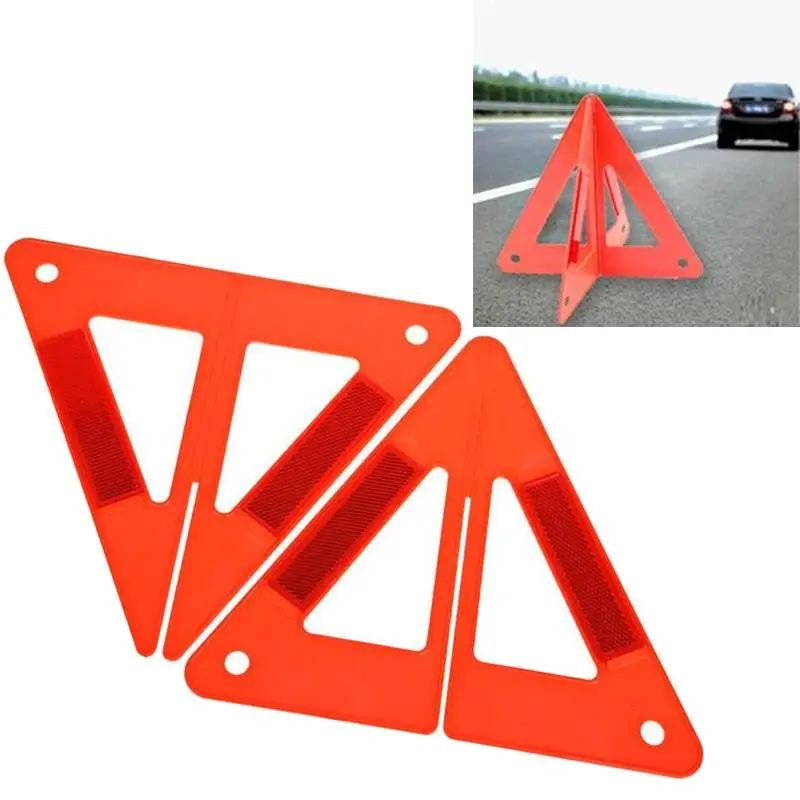 

Vehemo 2Pcs Foldable Car Reflective Warning Triangle Safety Stop Breakdown Sign Board Emergency Flash Reflector Vehicle Fault