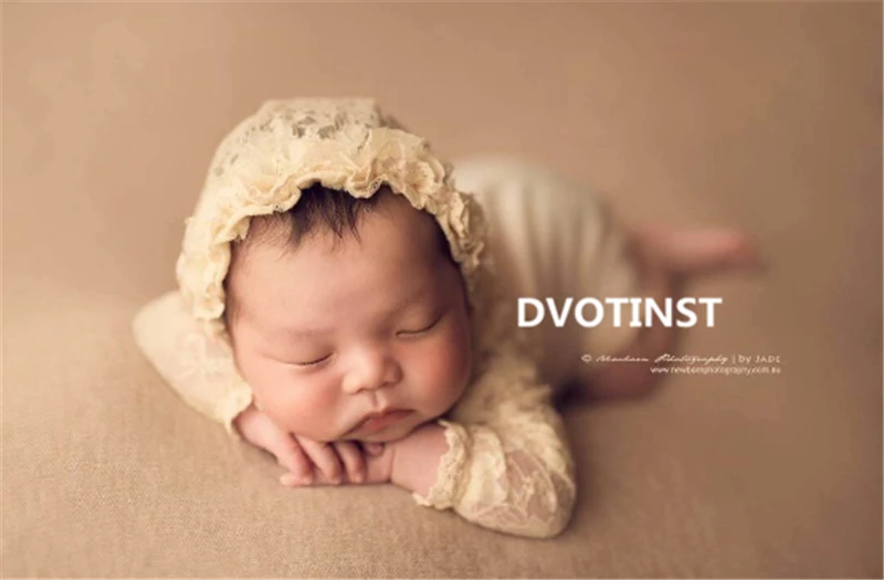 Dvotinst реквизит для фотографии новорожденных детские мягкие кружево шляпа + наряды 2 шт. комплект Fotografia интимные аксессуары для студии