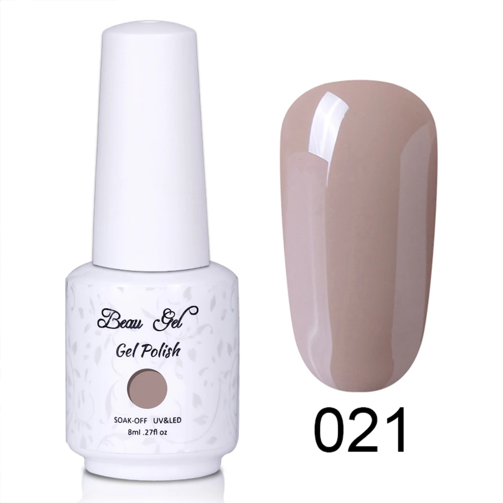 Beau Gel 8ml Nude Color UV Gel Nail Polish Soak Off Vernis Semi Permanent Hybrid Varnish Gellak Enamel Lacquer Jelly Gel Polish - Цвет: NU021