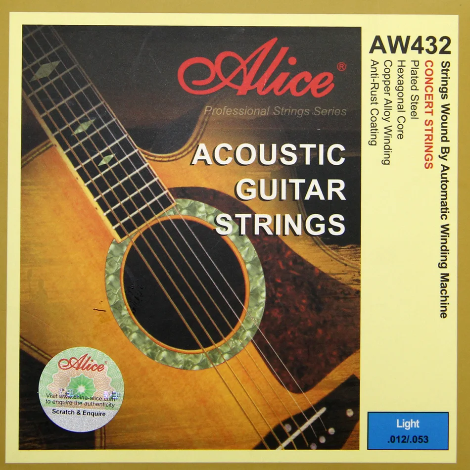Alice AW432 SL/AW432 L Струны для акустической гитары с шестигранным сердечником Nicke Plated Ball