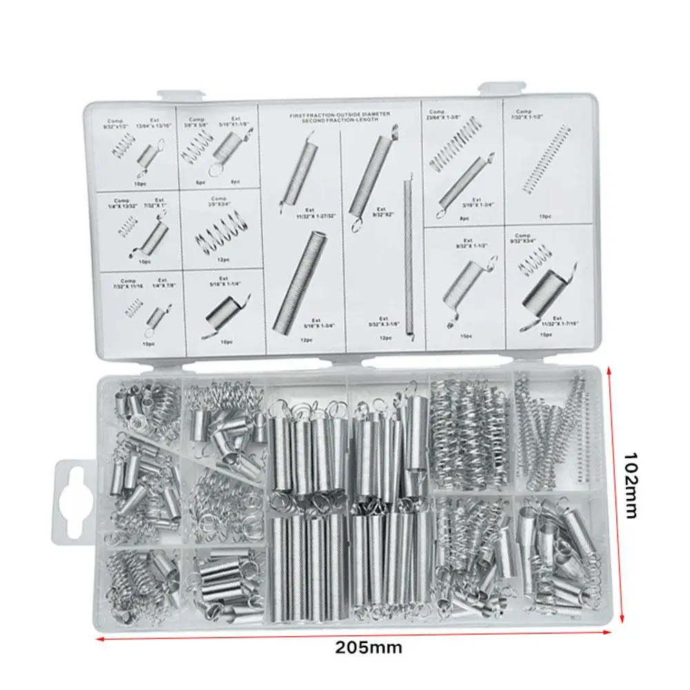 

Metal Spring Hardware Automotive Assortment Kit 20 Specifications 200pcs/Set Practical Tension Compressed Springs Convenience