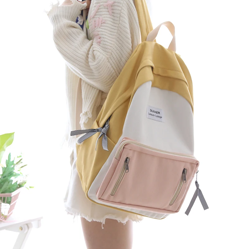 JOYPESSIE Модный корейский простой хлопковый рюкзак для подростков, рюкзак для путешествий, ранец, рюкзак для мужчин и женщин, школьный рюкзак