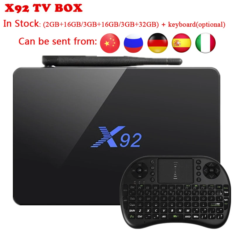 Горячая X92 ТВ коробка 3G/32G Amlogic S912 Восьмиядерный 2 4 GHz/5 8 GHz WiFi HDMI Смарт приставка