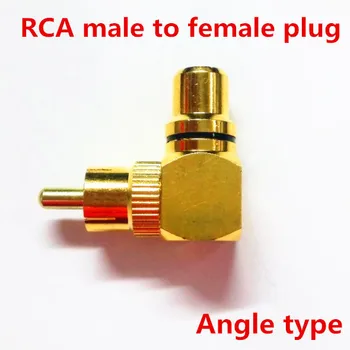 

10pcs/lot Gold plated Brass RCA plugs male to female adapters audio cable 90 degree right angle jack connector