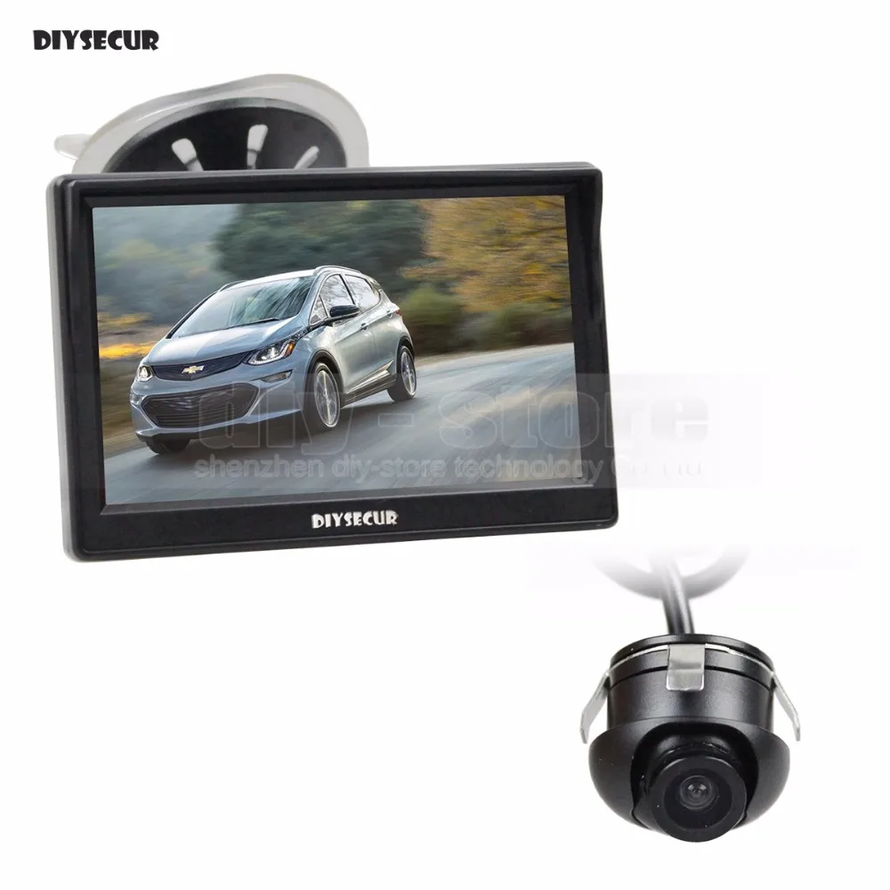 DIYSECUR 5inch LCD Rear View Car Monitor + HD Back Up Rear Front Side