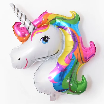 

Lucky 50pcs Mini Rainbow Unicorn Foil Balloons Air-filled Christmas Ballon Kids Birthday Party Supplies Baby Shower Horse Globos