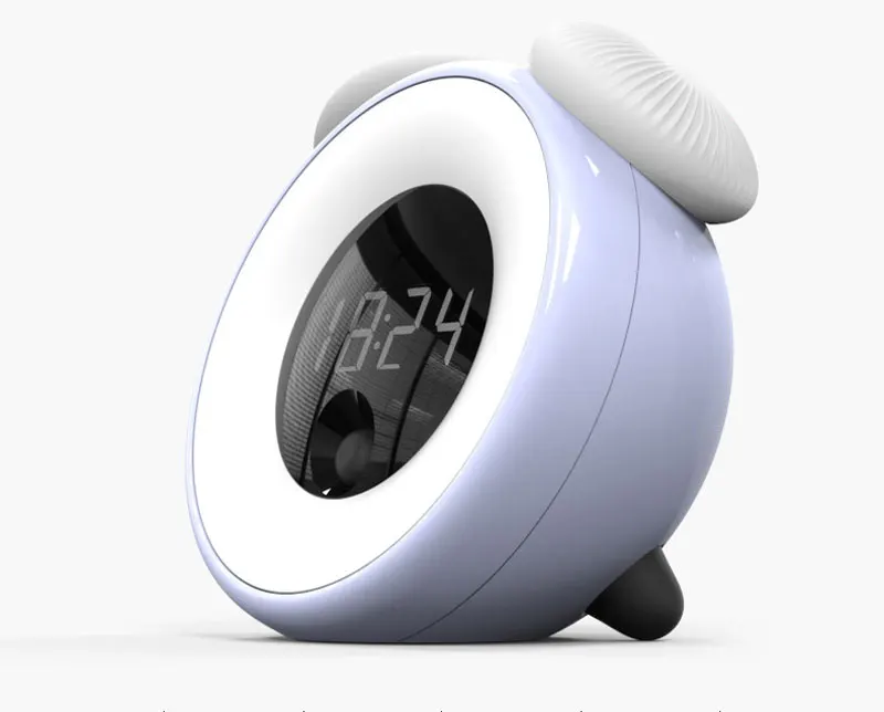 Multifunction Intelligent Wake-Up LED Light Alarm Clock Night  Lamp USB Bedside Digital Touch Sensor Dimmable Morning Snooze (4)