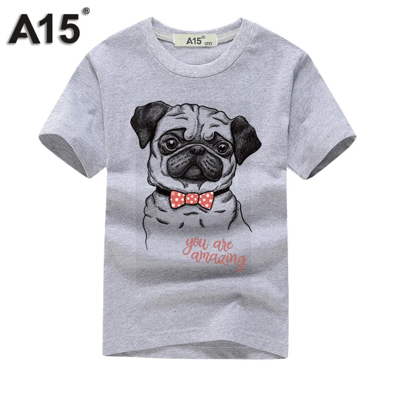 A15 футболка 3D принт Большие футболки для девочек для Для детей футболка Летняя одежда для маленьких девочек Размеры на возраст 6, 8, 10, 12 лет 14 лет - Цвет: T0132Gray